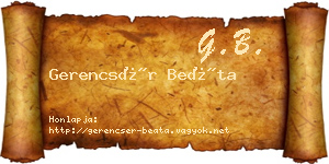 Gerencsér Beáta névjegykártya