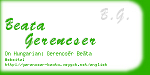 beata gerencser business card